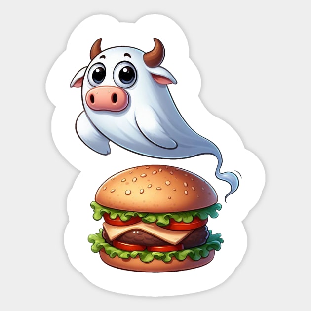 Cute Cow Ghost Sticker by Dmytro